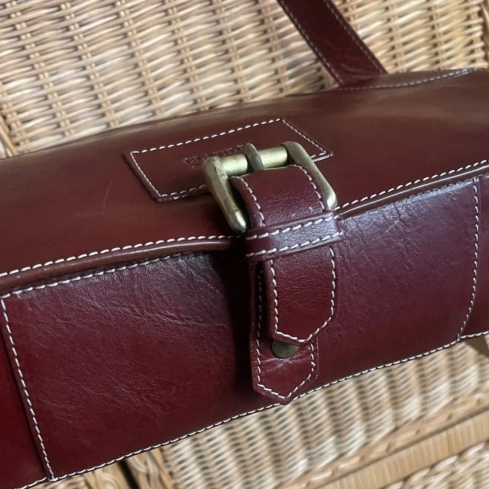 Vintage Claudia Firenze Brown Leather Saddle Shoulder Bag - Picture 8 of 12